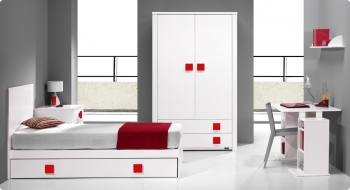 Детская кроватка-трансформер Trama Branco Mate / Vermelho серия Combi Light — 2