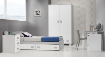 Детская кроватка-трансформер Trama Velatura Cinza/Branco Mate серия Combi XL —  2