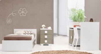 Детская кроватка-трансформер Trama Textil Marfil/Dark серия Combi Prime — 2