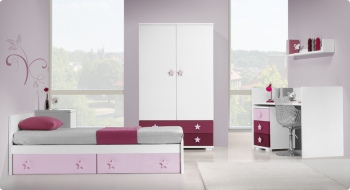 Детская кроватка-трансформер Trama Branco Mate/Degrad_ Fucsia серия Combi Prime — 2