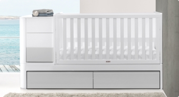 Детская кроватка-трансформер Trama Branco Brilho/Prata Brilho серия Combi Arc — 1