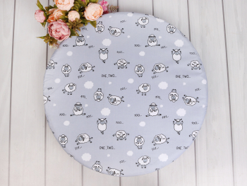 Простыня Amarobaby 75х75х12 на резинке круглая EXCLUSIVE Soft Collection — 101 Барашек серый