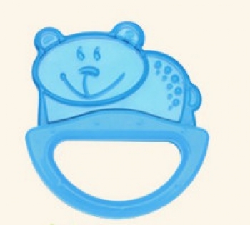 Погремушка с эластичным прорезывателем Canpol арт. 13/107, 0+ мес., мишка — голубой