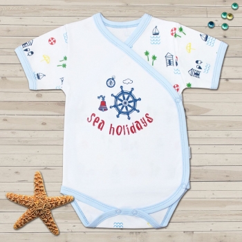 Полукомбинезон\Боди c запахом кор. рукав Веселый малыш 