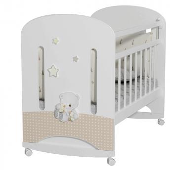 Детская кроватка Indigo Amici Nuvola (колесо-качалка) — белый