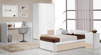 Детская кроватка-трансформер Trama Branco Brilho/Terra Brilho серия Combi Arc — 2