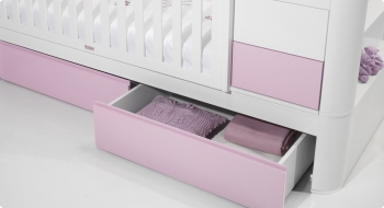 Детская кроватка-трансформер Trama Branco Brilho/Malva Brilho серия Combi Arc — 3