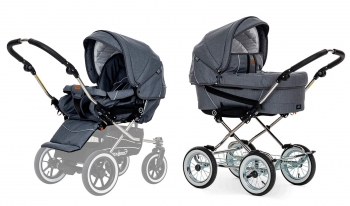 Коляска 2 в 1 Emmaljunga Edge Duo Combi Lounge (шасси Classic Chrome) — Grey