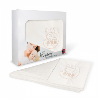 Комплект постельного белья в коляску Esspero Lui 5 предметов — Мишки на луне Милк