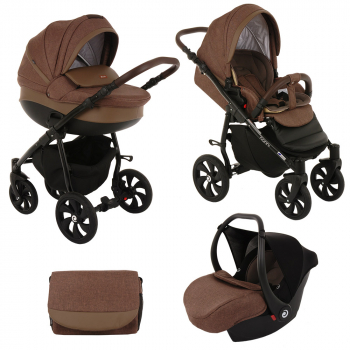 Коляска 3 в 1 Tutis Nanni — Тем.Корич+Кожа Тем.Корич