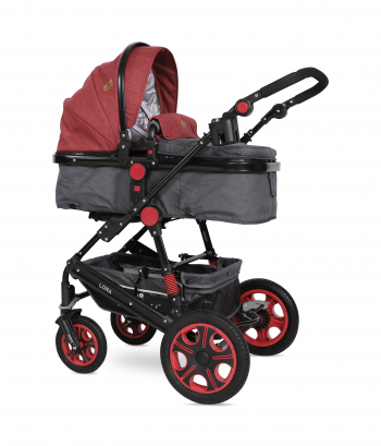 Коляска-трансформер LORELLI Lora — Черно-красный / Black&DarkRed 1900