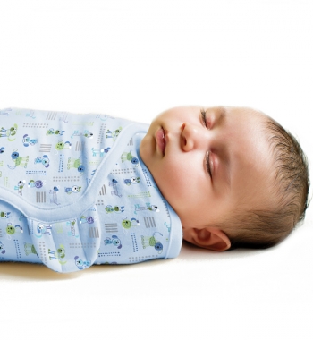 Конверт для пеленания Summer Infant SWADDLEME (размеры S/M) — голубой с щенками Puppy Love (р-р S/M)