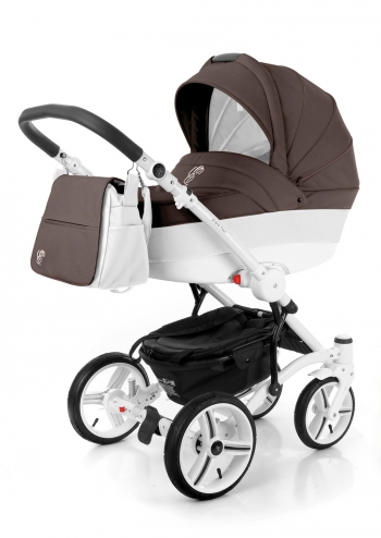 Коляска для новорожденных Esspero Grand Tour (шасси White GT) — Cacao leatherette