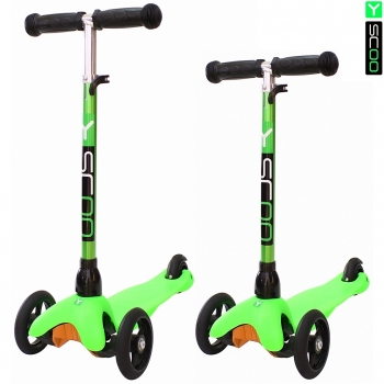 Самокат трехколесный Y-SCOO MINI GLAM METALLIC RT — green