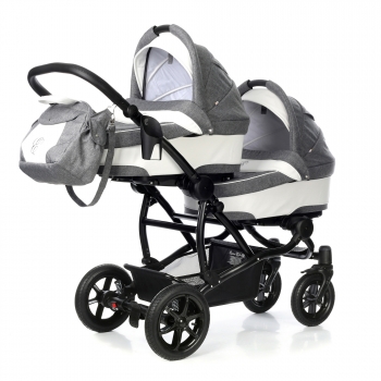 Коляска-люлька для двойни Esspero Duetto (шасси Black) — Denim