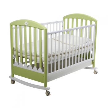 Детская кроватка Papaloni (Папалони) Джованни 125x65 — белый-зеленый 125x65
