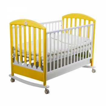 Детская кроватка Papaloni (Папалони) Джованни 125x65 — белый-желтый 125x65