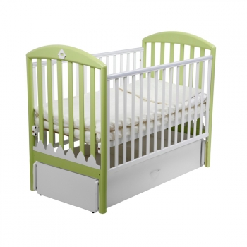 Детская кроватка Papaloni (Папалони) Джованни Маятник —  белый-зеленый