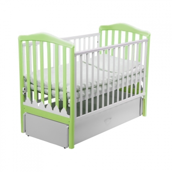 Детская кроватка Papaloni (Папалони) Винни Маятник —  белый/зеленый