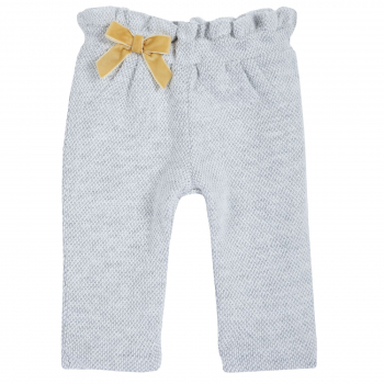 Брюки с бантом Chicco для девочек, цвет светло-серый