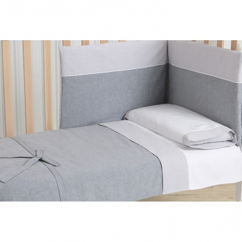 Набор Micuna Nature покрывало+бортик для колыбели ТХ-1823 — grey