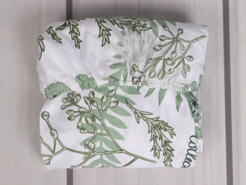 Простыня Amarobaby 125х75х12 на резинке EXCLUSIVE Soft Collection — папоротники зеленый/белый