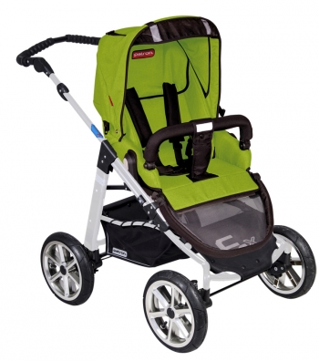 Прогулочная  коляска Patron Fenix 4XC-S (серебряная рама)  — spirit lime 659