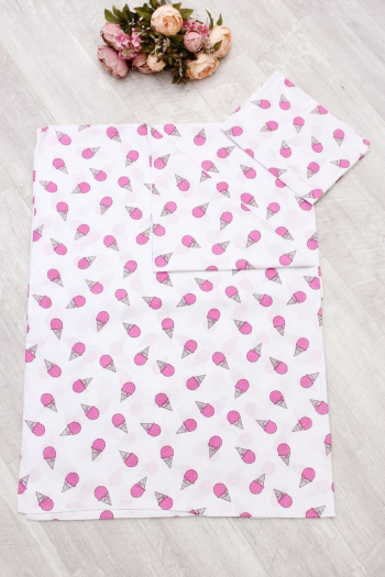 Комплект в кроватку 3 предмета 1,5 спальный AmaroBaby Time To Sleep Мороженки — Розовый