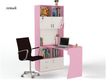 Стол-стеллаж ABC-KING Принцесса — левый (розовый)