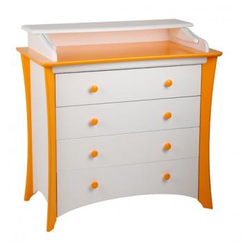 Пеленальный комод Papaloni Luna 650 —  шафран+белый