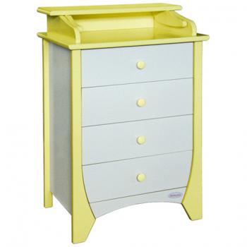 Пеленальный комод Papaloni Olivia 510 —  белый+желтый
