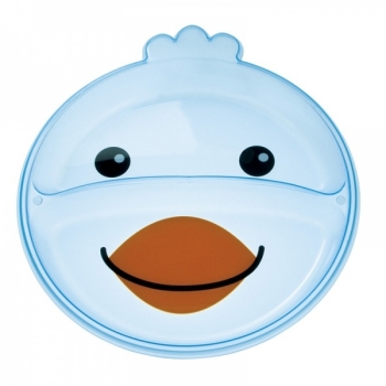 Тарелка с разделением Canpol Animals арт. 74/005, 9+ мес. — голубой/птичка