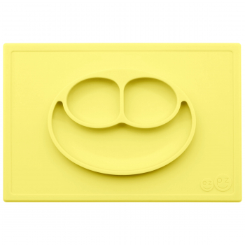 Тарелка с подставкой EZPZ HAPPY MAT — лимонный