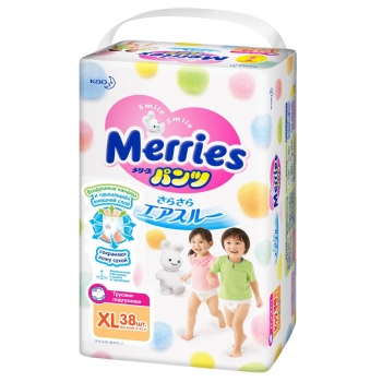 Подгузники Merries Walker трусики (12-22кг) — 38шт