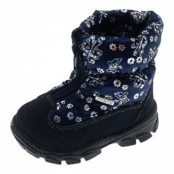 Сапоги Chicco Wilbur, для девочек, с цветочками, цвет синий — размер 240