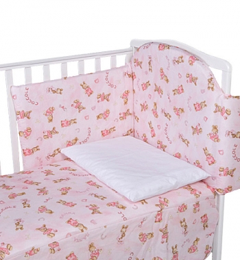 Постельный комплект Italbaby Bunny 5 предметов  — розовый