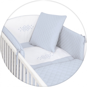 Постельное бельё Ceba Baby CARO с вышивкой 5 предметов — Blue