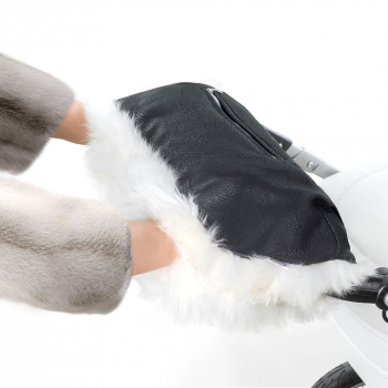 Муфта для рук на коляску Esspero Julia (Натуральный мех) — Black Carbon