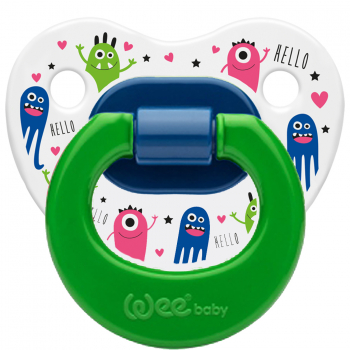 Ортодонтическая соска-пустышка WeeBaby с рисунком, с рождения — зеленый