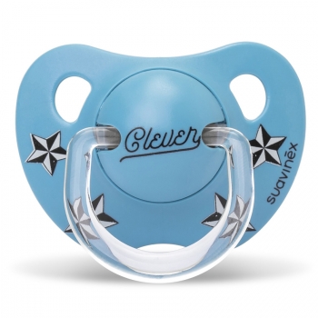 Пустышка Suavinex c анатомической силик.соской от 6 до 18мес "AS YOU" — голубой