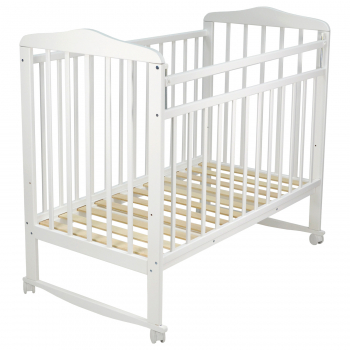 Детская кроватка Indigo "Милана NEW" (колесо-качалка) — белый