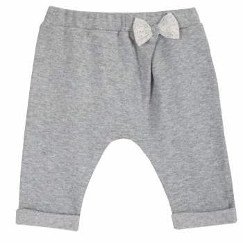 Брюки Chicco, принт Бантик, для девочек, цвет светло-серый