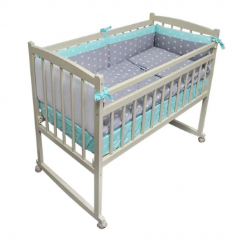 Детская кроватка МАССИВ Беби 2 (колесо-качалка) — слоновая кость