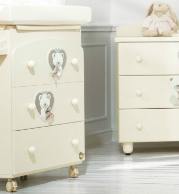 Комод пеленальный Baby Expert Bon Bon Duetto — белый/серо-бежевый