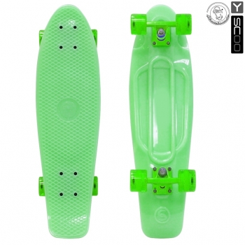 Скейтборд Y-SCOO Big Fishskateboard GLOW 27" — GREEN/green