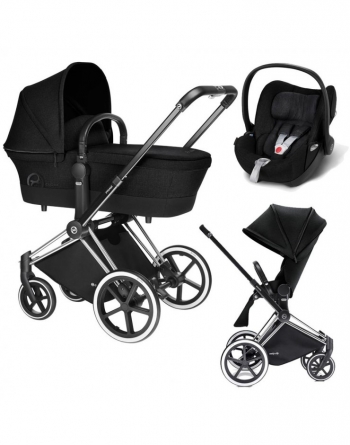 Коляска 3 в 1 Cybex Priam (шасси Trekking Matt Black) — Stardust Black