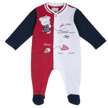 Комбинезон Chicco для мальчика, с мишками, цвет красный — Красный, р.56