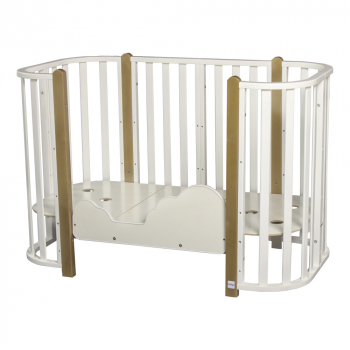 Детская кроватка Indigo BRIONI 4в1 — белый-натуральный