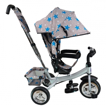 Велосипед детский трехколёсный Farfello TSTX6588 — серый с синими звездами