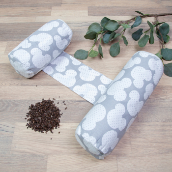 Подушка (валик-позиционер для боковой поддержки) Amarobaby с лузгой гречихи Nature Anatomy — Мышонок серый